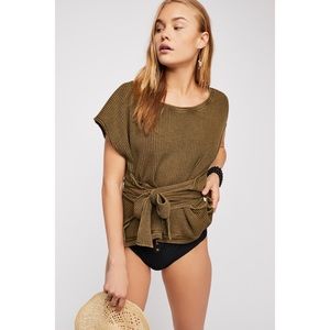 Moss Green Wrap Top